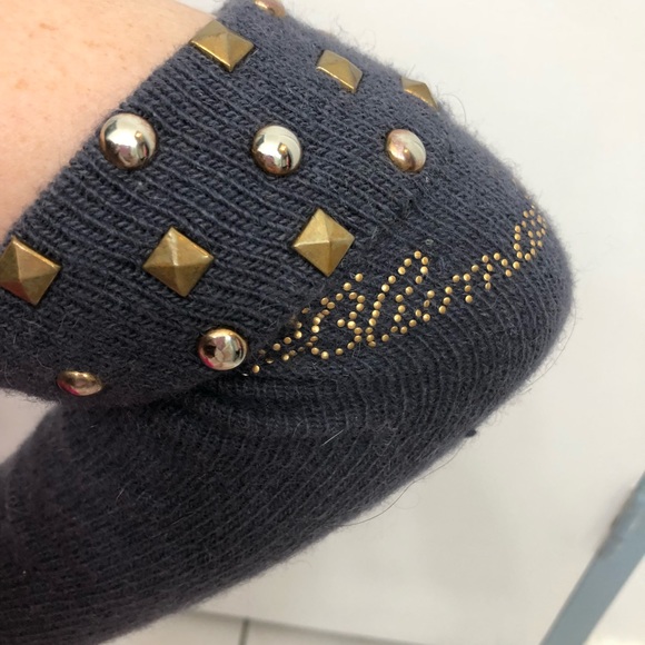 Blumarine opera/ long studded logo gray gloves - Picture 4 of 8